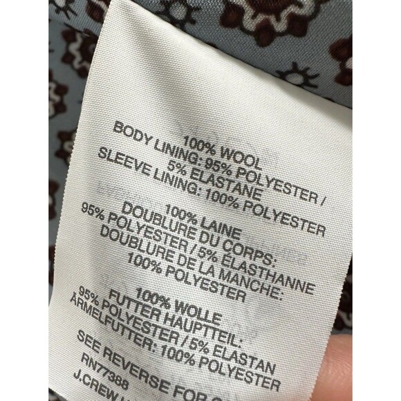 J. Crew Women Campbell Blazer Sz 2 Grey Tweed 100% Wool Jacket One Button Lined - Picture 9 of 10